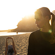 Yoga på stranden med vår yogalärare